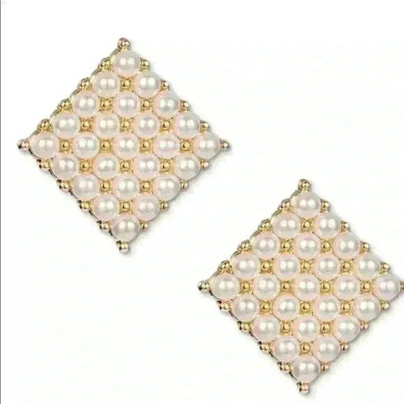 INC Pearl Square Stud Earrings - Picture 1 of 3